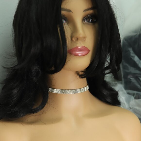 Sparkly White Stones Choker Necklace Adjustable White Rhinestone Chokers  (#70) - Picture 11 of 11